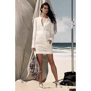 BCBGMaxAzria Runway Resort M White Embroider Dress